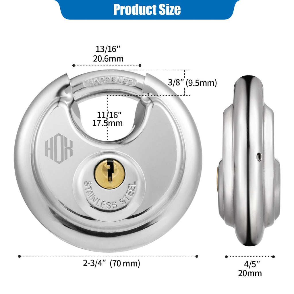 Keyed-Alike Disc Padlock 4-Pack W487