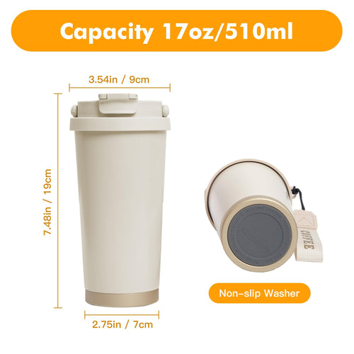 2 Pack 17oz Insulated Stainless Steel Coffee Mug Y332