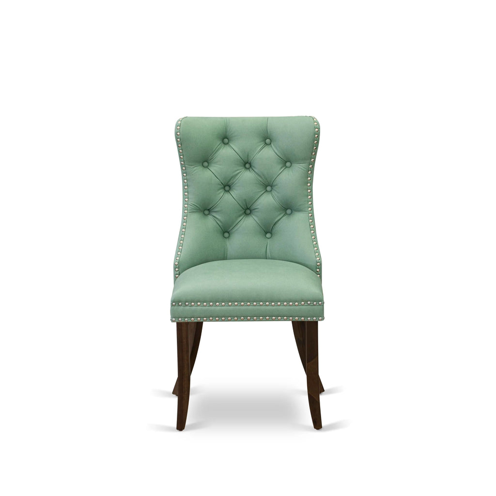 Set of 2 Willow Green Faux Leather Parson Dining Chairs R749541
