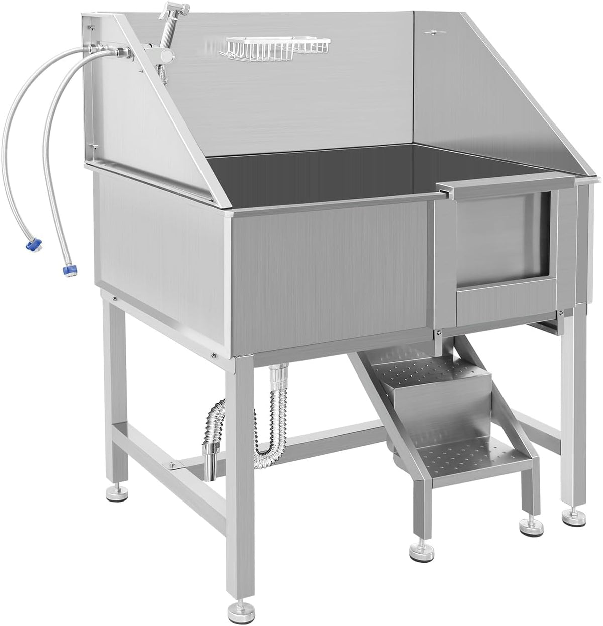 38" Stainless Steel Dog Grooming Tub with Stairs R50690