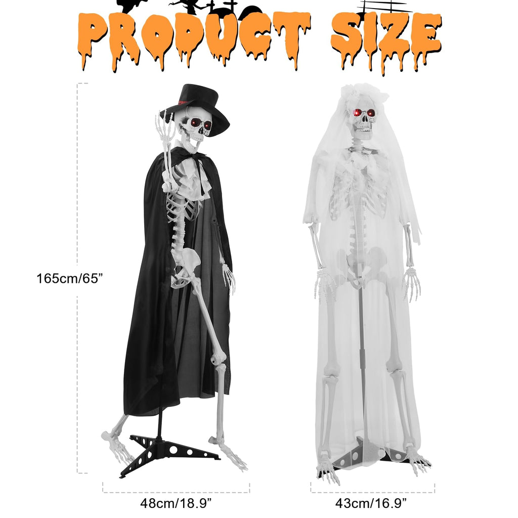 Halloween Skeleton Decor, 5.4 ft Posable C361