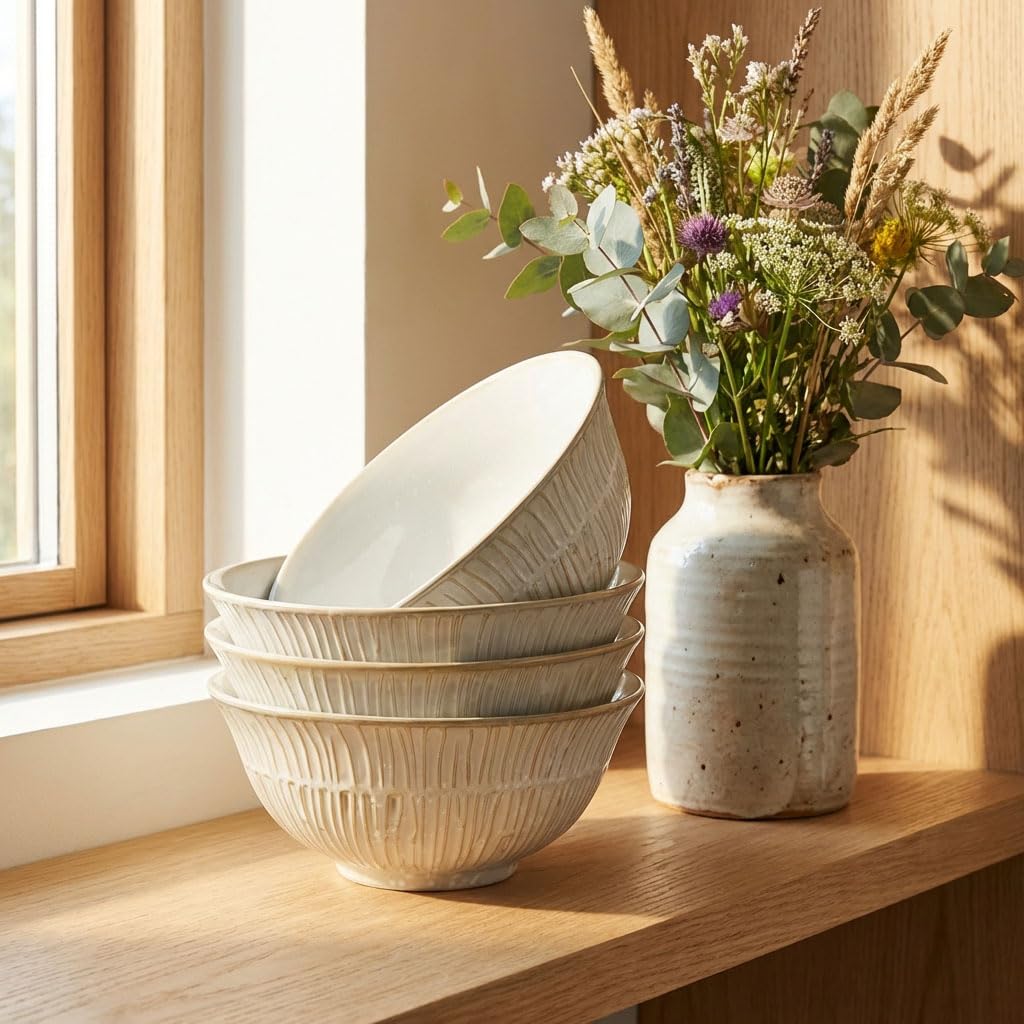 27.1 oz Ceramic Soup Bowls Set of 4 K8595