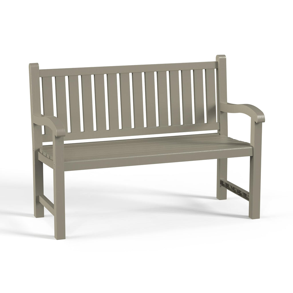 Grey 2-Person Resin Outdoor Bench H221018