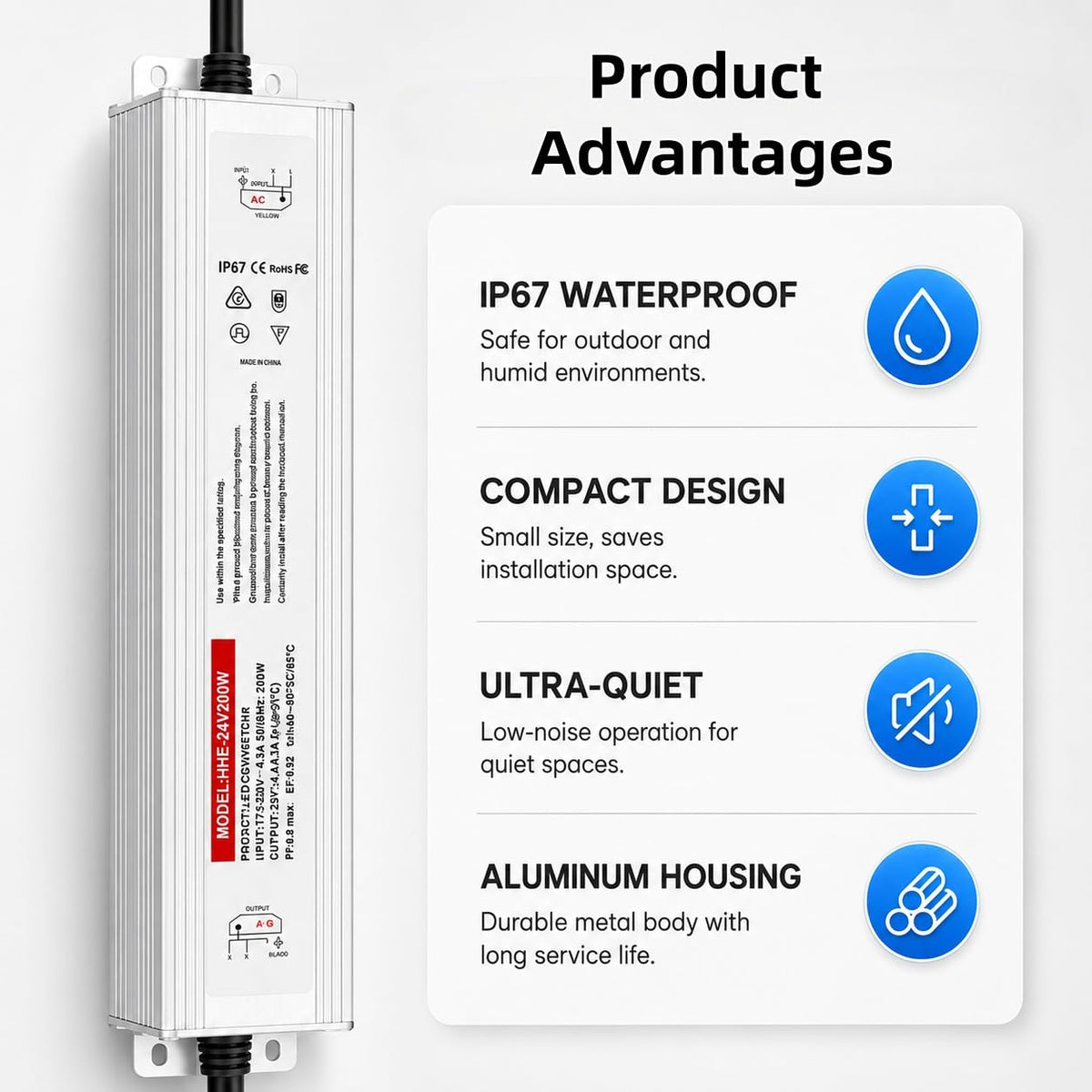 24V 200W IP67 Waterproof LED Power Supply N306268