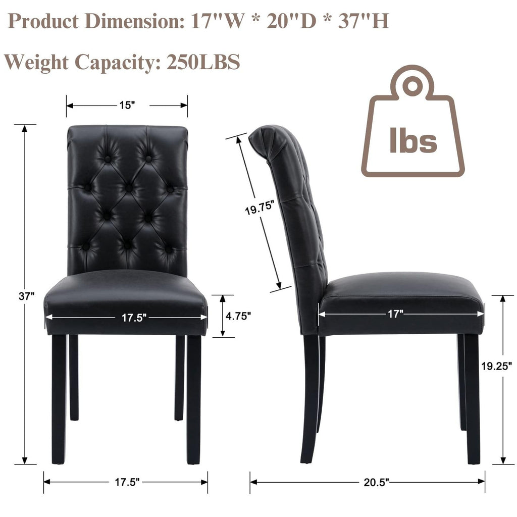Black PU Leather Dining Chairs Set of 4 R30667