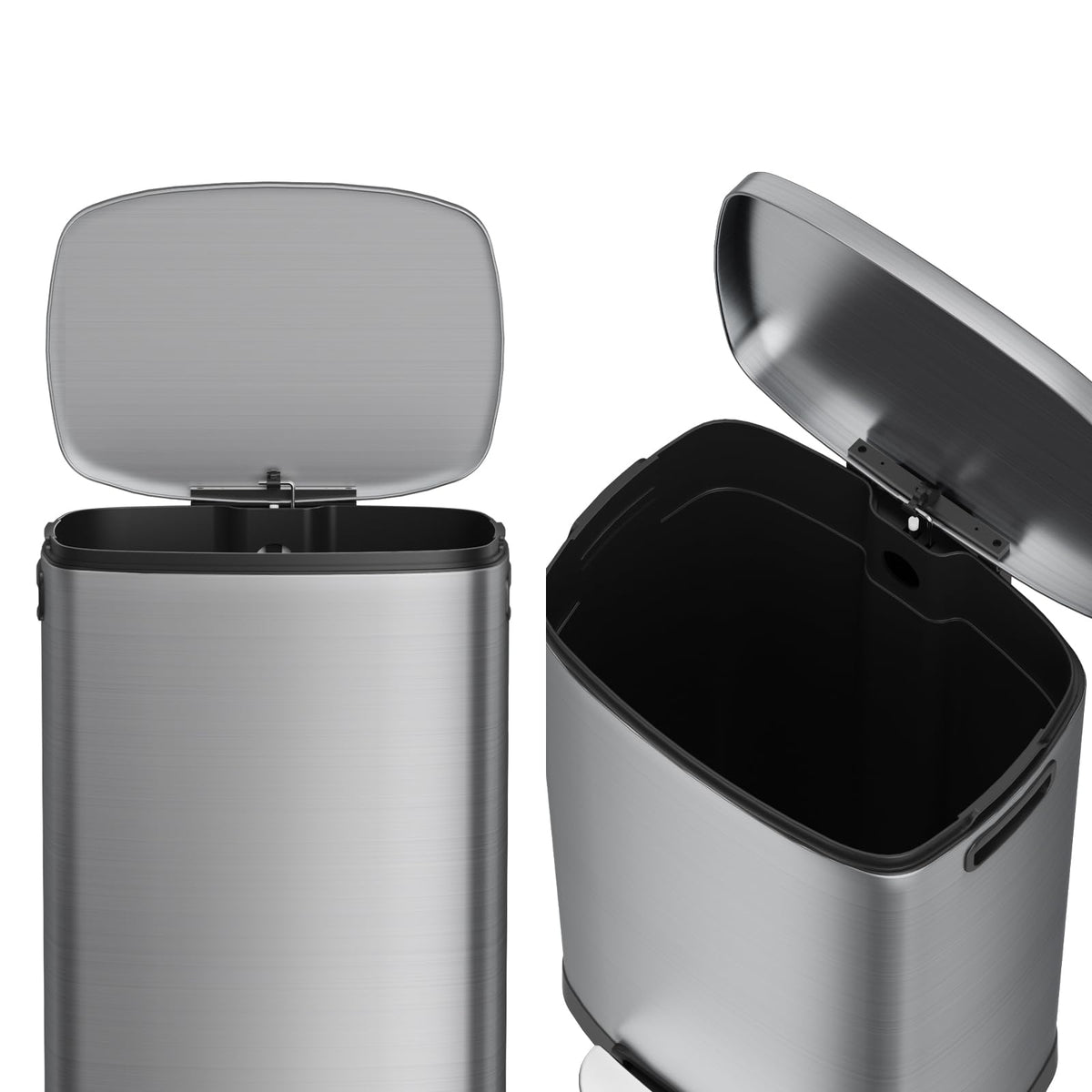 13 Gallon Fingerprint Proof Stainless Steel Trash Can with Lid T679355