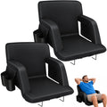 2 Pack Folding Stadium Seats with Back Support and Cushion G20100