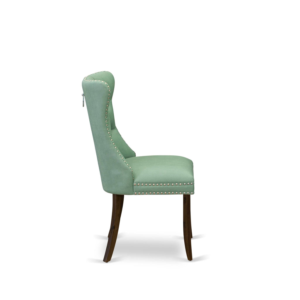 Set of 2 Willow Green Faux Leather Parson Dining Chairs R749541
