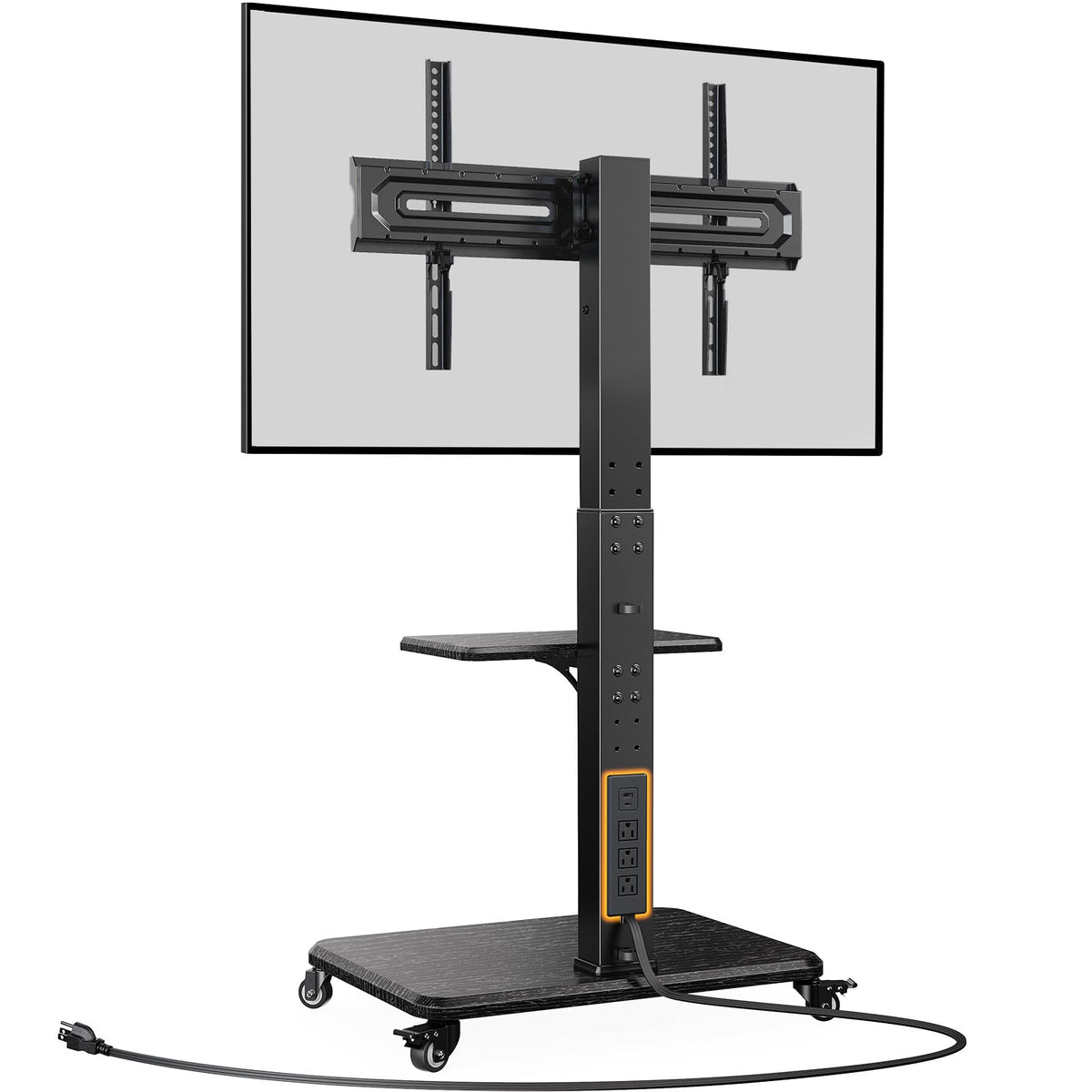 Tilt & Swivel Rolling TV Stand with Power Outlet Z108