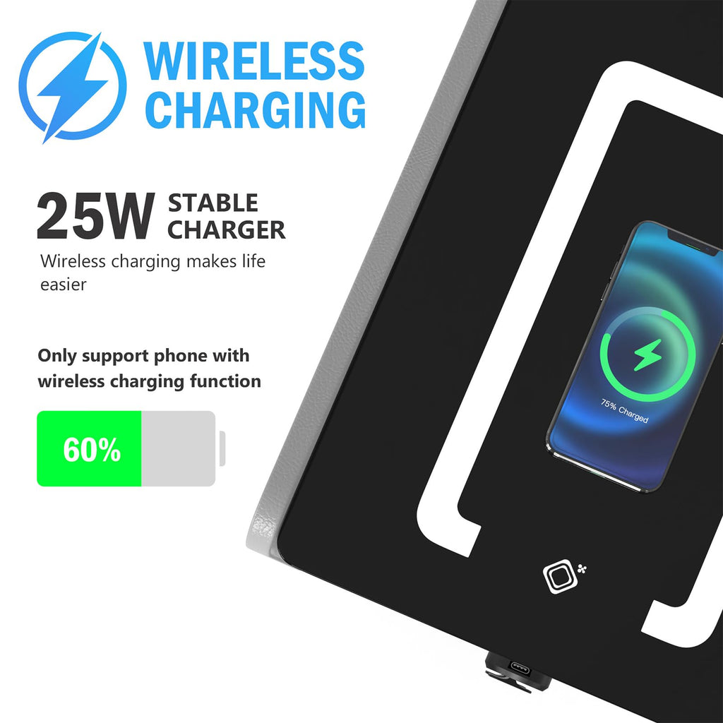 Wireless Charging Nightstand with 2 Drawers M1451