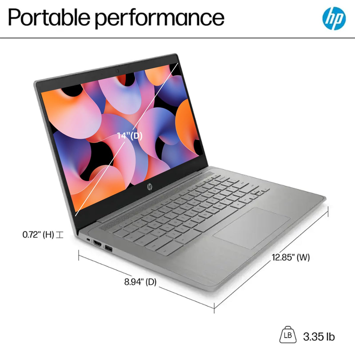 14 Laptop, Intel Celeron N4500, 4GB RAM, 192GB Storage, 14'' HD Display, Chrome OS, Grey U20968