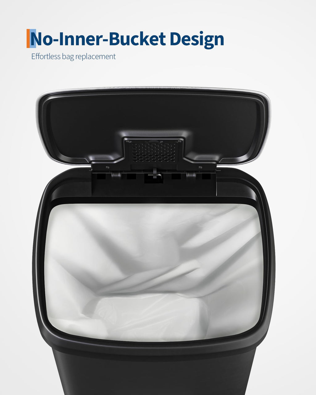 13 gal / 50 L Plastic Trash Can with Lid C893945