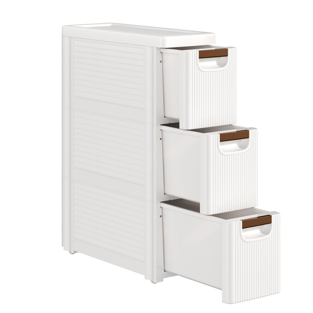 3 Drawer White Rolling Storage Cabinet D797