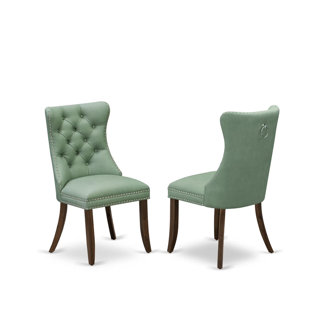 Set of 2 Willow Green Faux Leather Parson Dining Chairs R749541