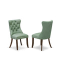Set of 2 Willow Green Faux Leather Parson Dining Chairs R749541