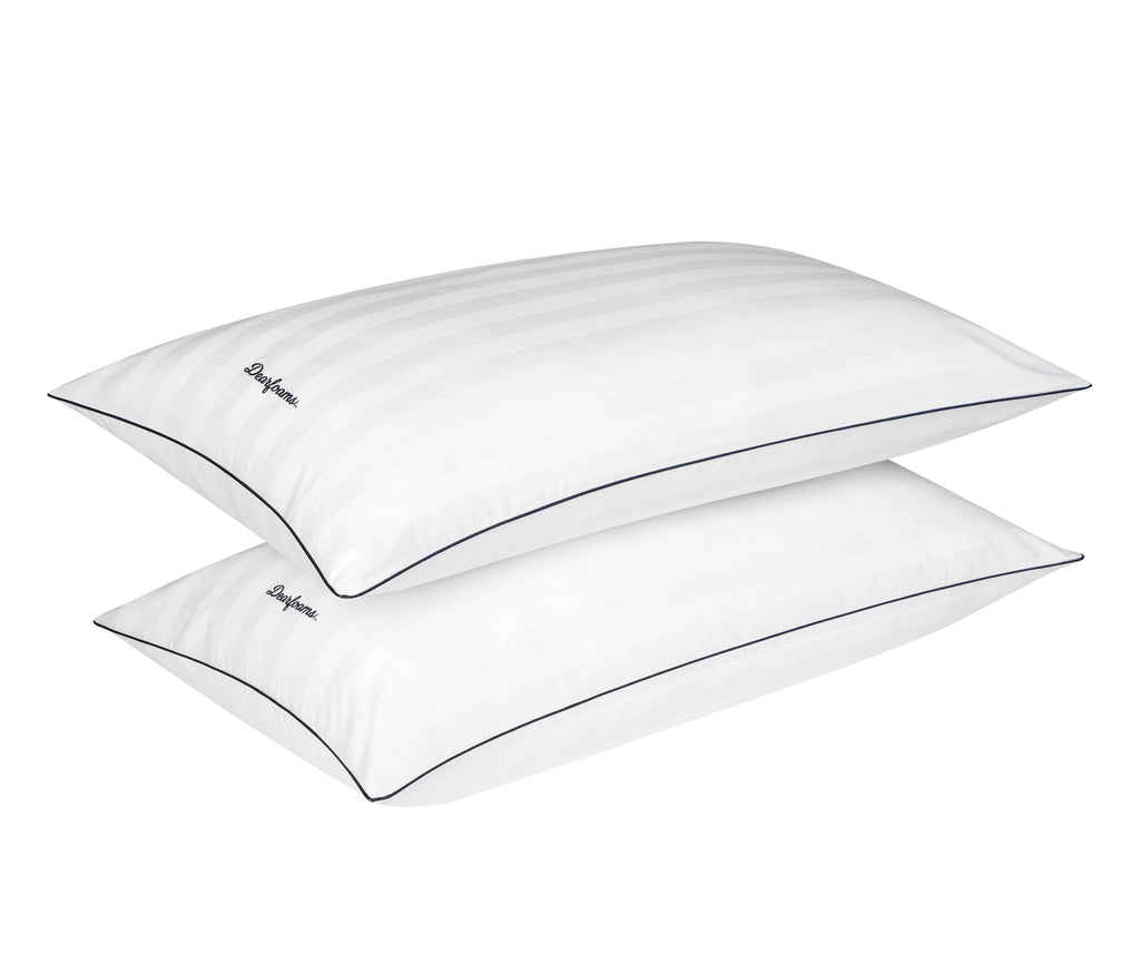 Set of 2 King Size Cotton Stripe Down Alternative Bed Pillows Z99700