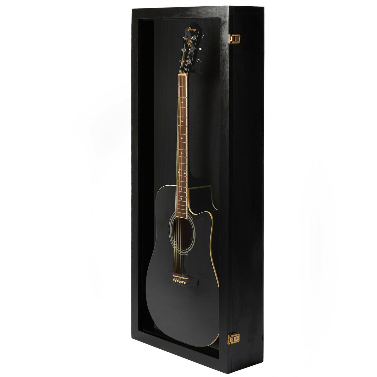 Acoustic Guitar Display Case Wall Mount Black V838