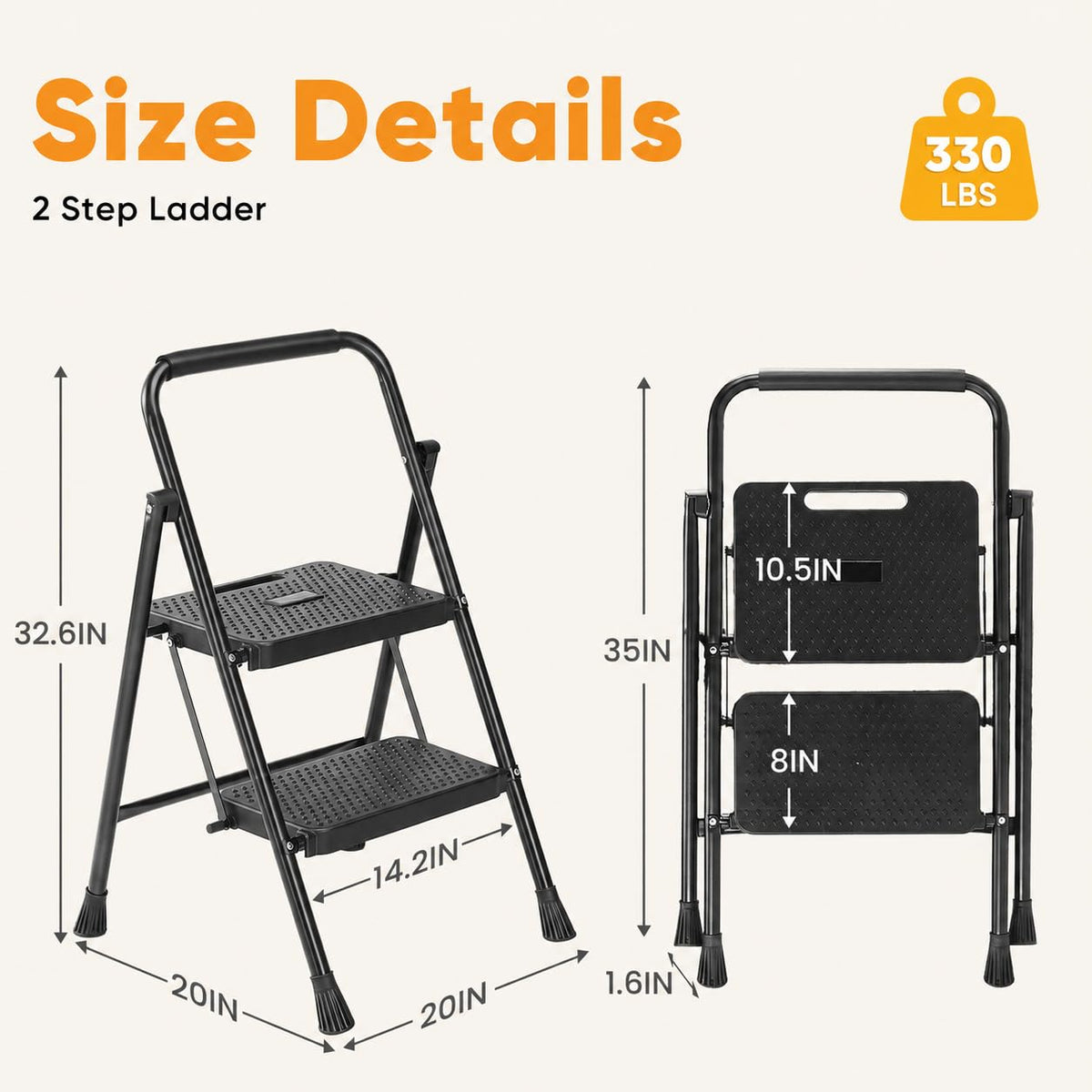 Two Step Ladder with Safety Lock N919492