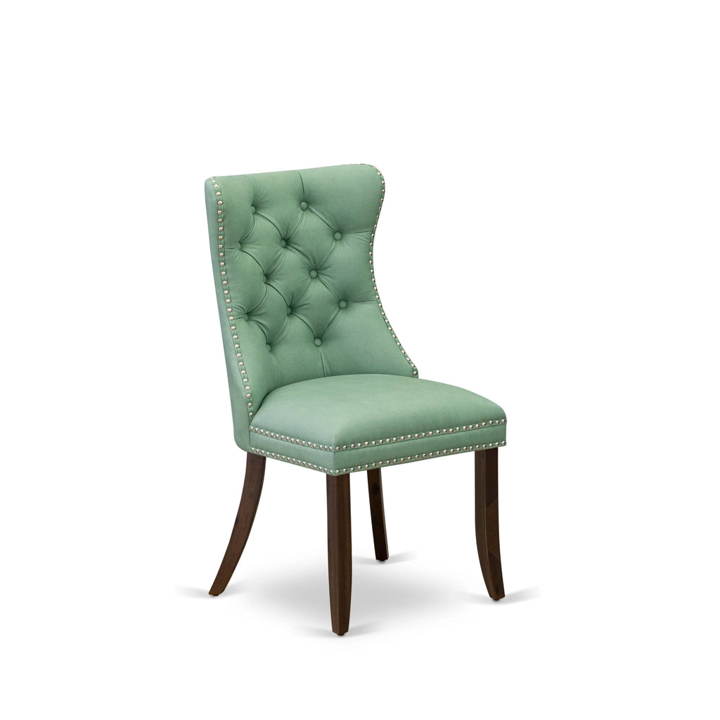 Set of 2 Willow Green Faux Leather Parson Dining Chairs R749541