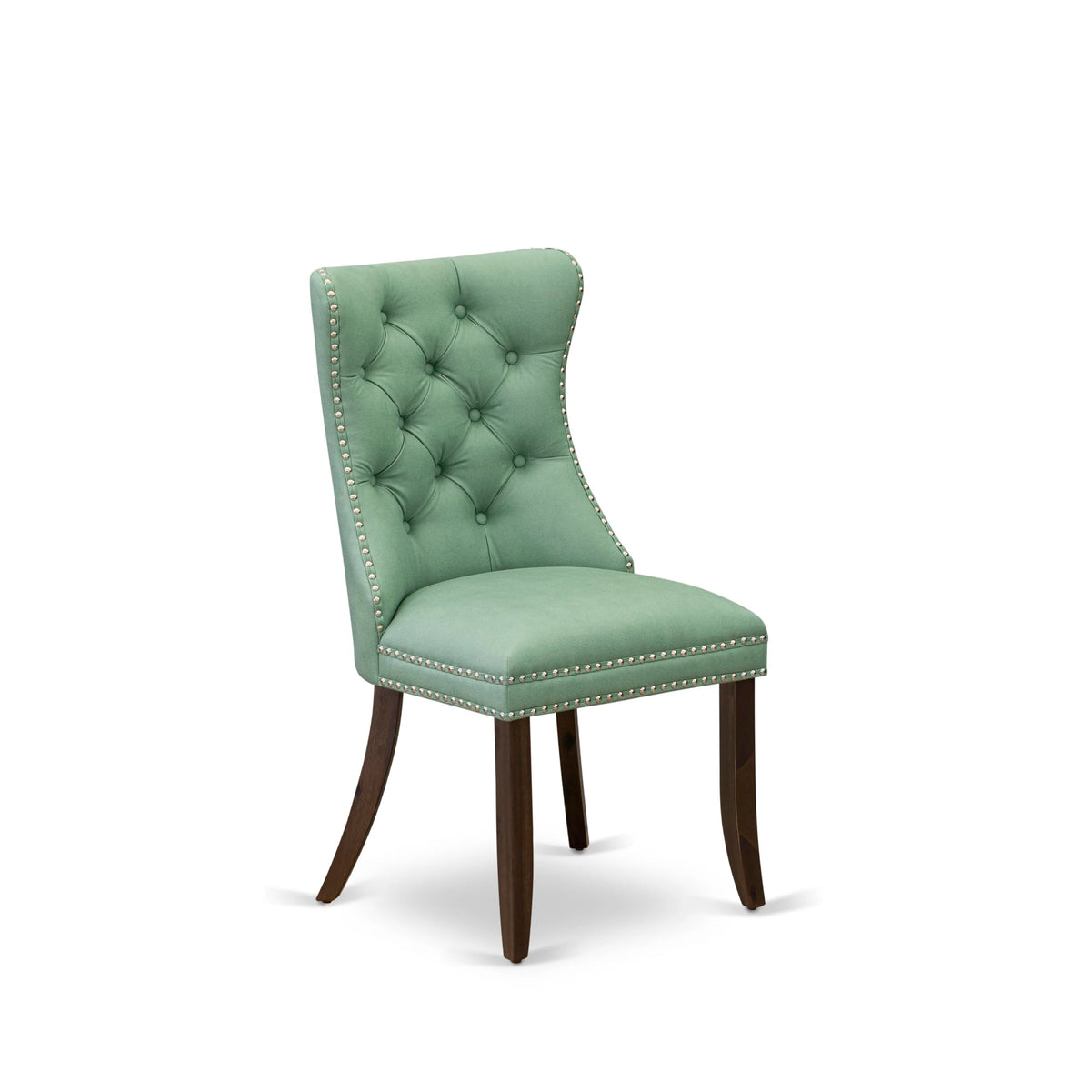 Set of 2 Willow Green Faux Leather Parson Dining Chairs R749541