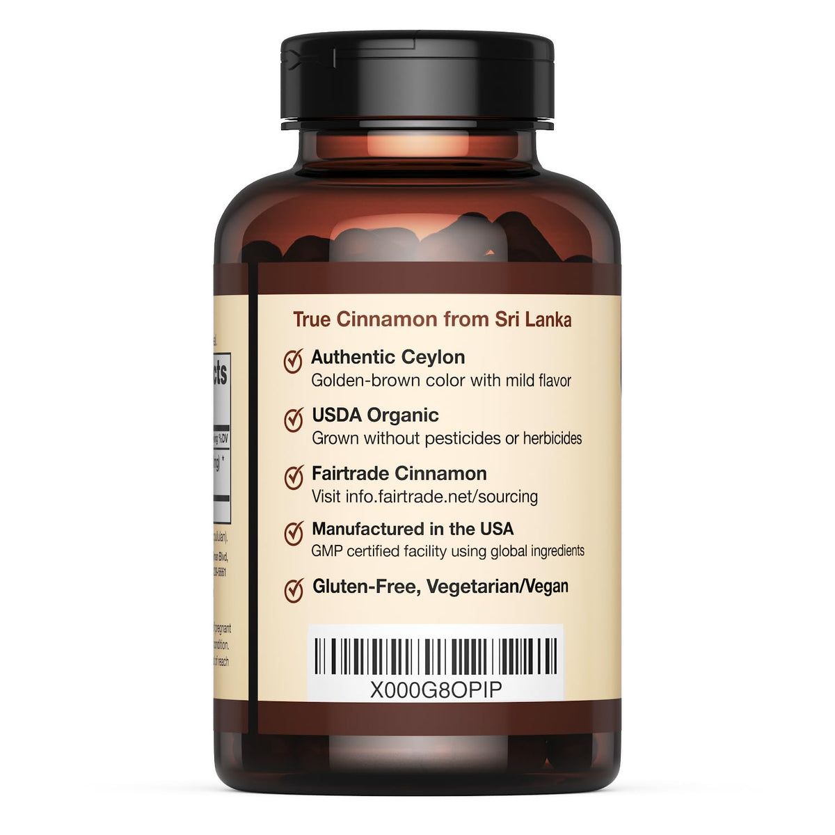 Organic Ceylon Cinnamon Capsules, 90 Count J4854