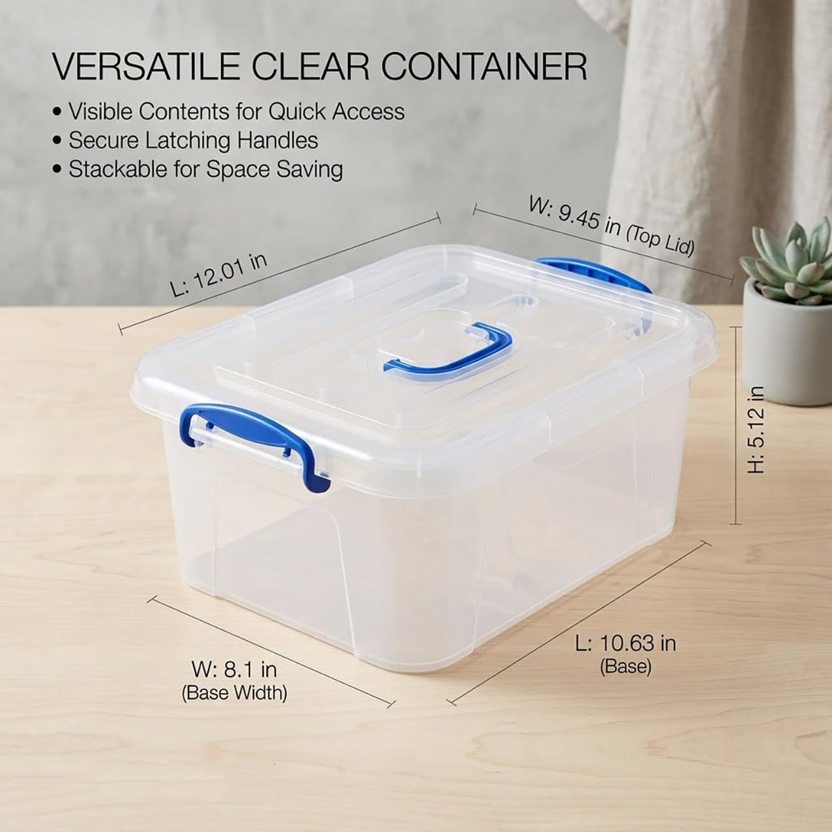 Clear 9 Quart Storage Bins with Lids 2 Pack H841948