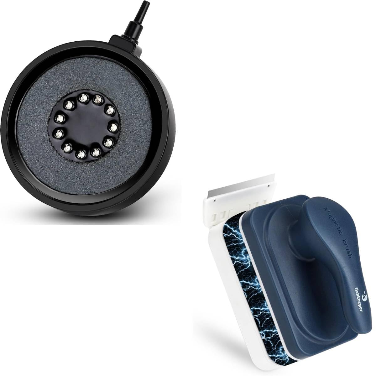 Aquarium Air Bubble Light and Magnetic Glass Clean Brush V75640