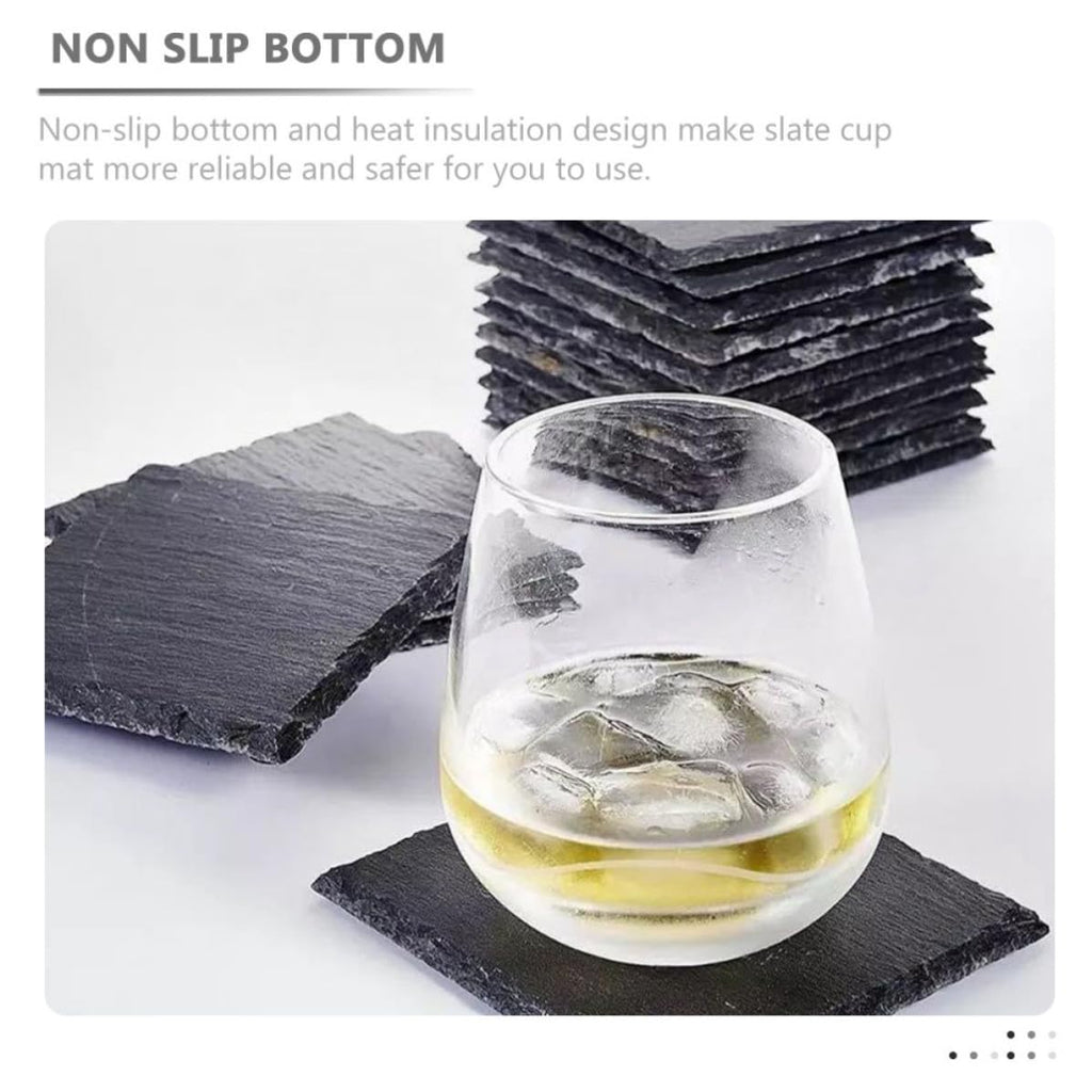 Natural Stone Coasters 12pcs with Non Slip Bottom M496150