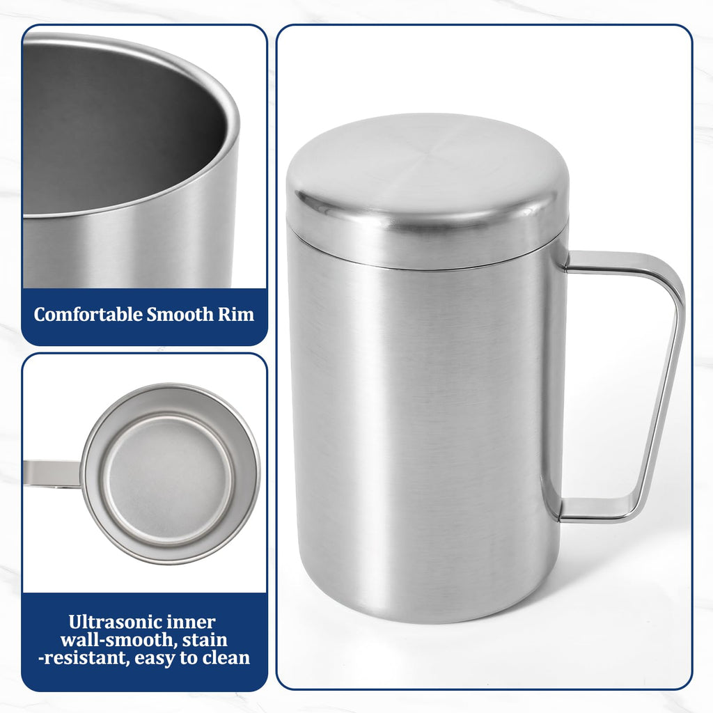 17oz Double Wall Stainless Steel Insulated Camping Mug with Lid A970