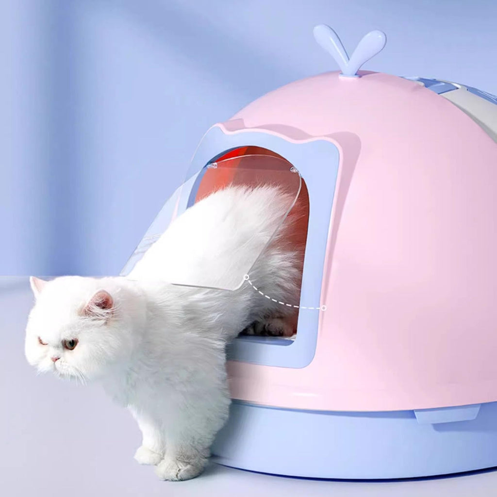 Covered Top Entry Cat Litter Box with Scoop E2796