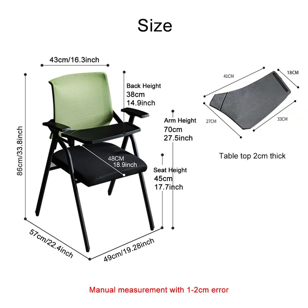 Foldable Mesh Office Chair with Writing Board C22569