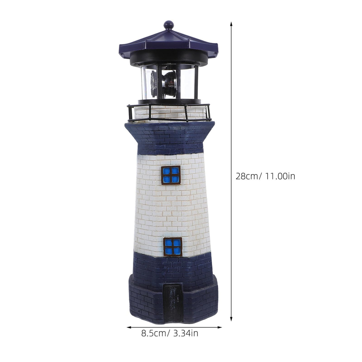 Solar Rotating Lighthouse Light Outdoor Waterproof Garden Decor Z174565