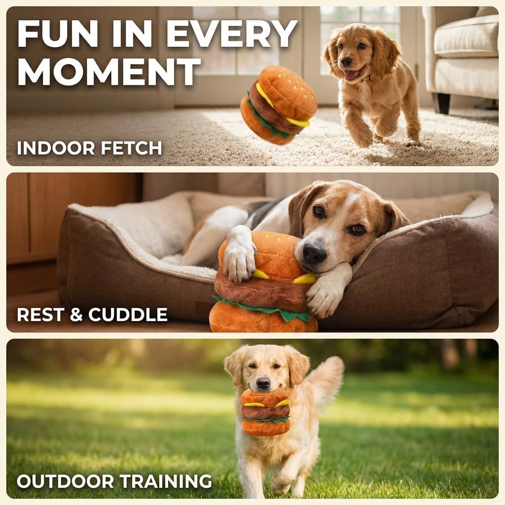 Hamburger Shape Dog Squeaky Toy L17672