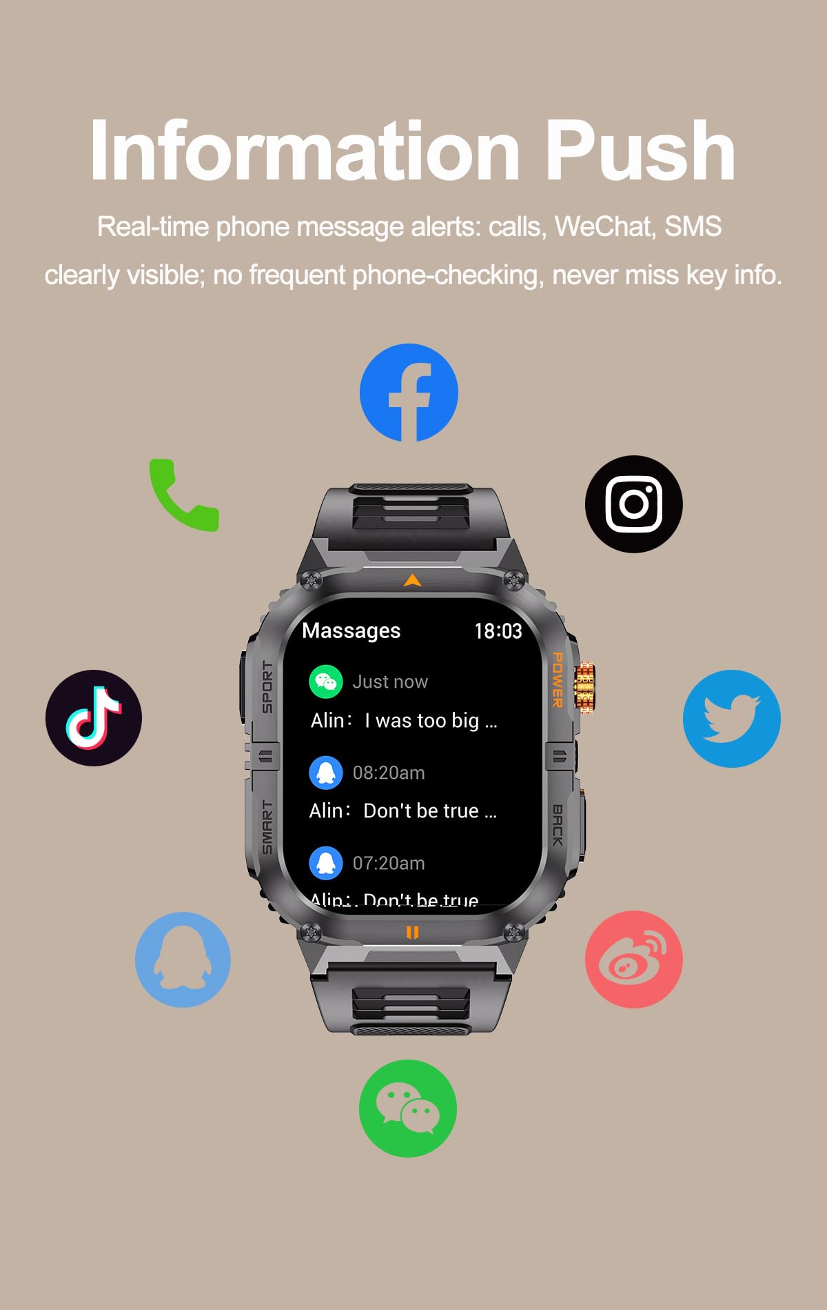 Military Smart Watch with Bluetooth Calling, Heart Rate Monitor, Sleep Tracking, Camouflage Green Q78350