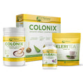 Whole Psyllium Husk Fiber Powder Herbal Capsules & Tea 30 Day Colon Cleanse Kit F4661