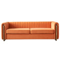Orange Velvet 84 Inch 3-Seater Sofa Q7701