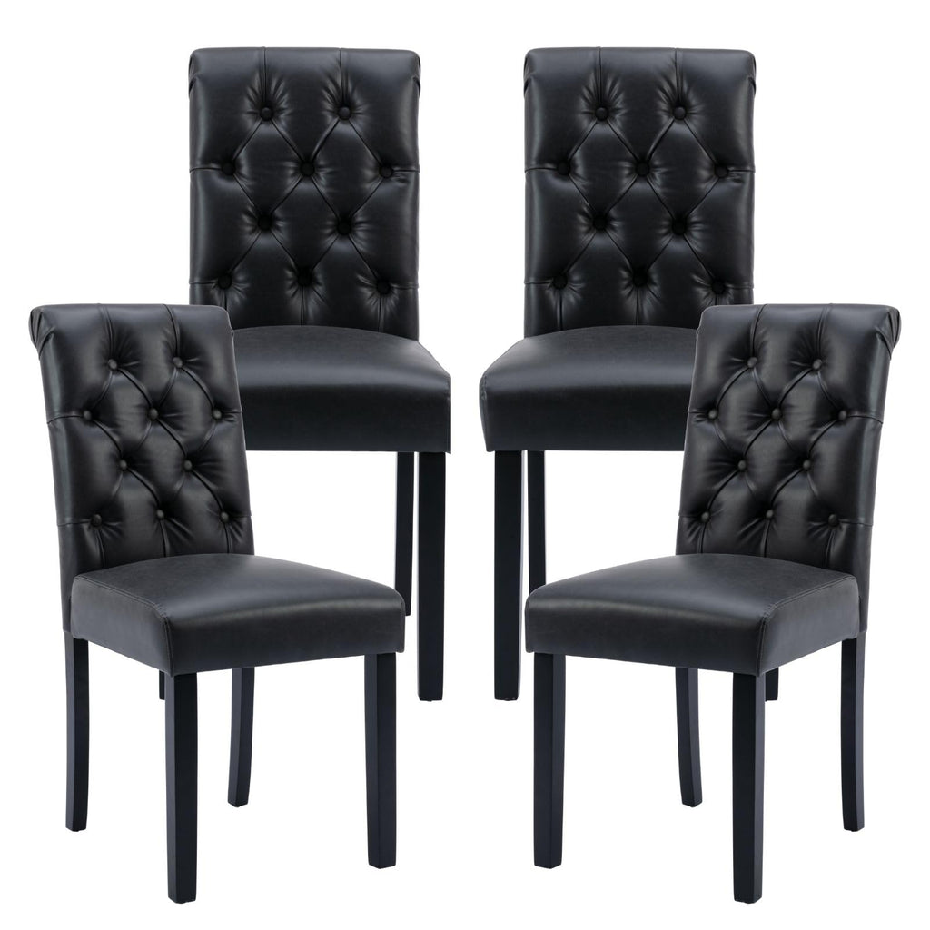 Black PU Leather Dining Chairs Set of 4 R30667