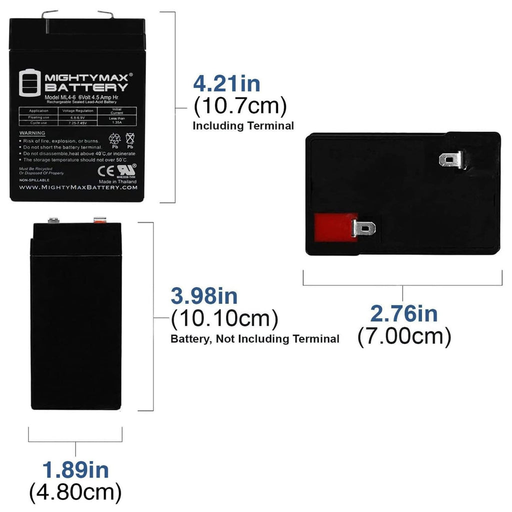 6V 4.5AH SLA Battery 2 Pack O6546