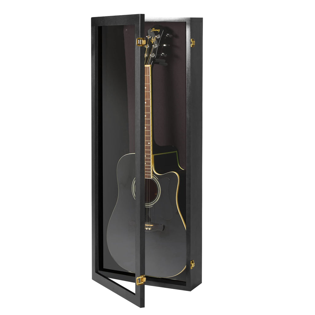 Acoustic Guitar Display Case Wall Mount Black V838