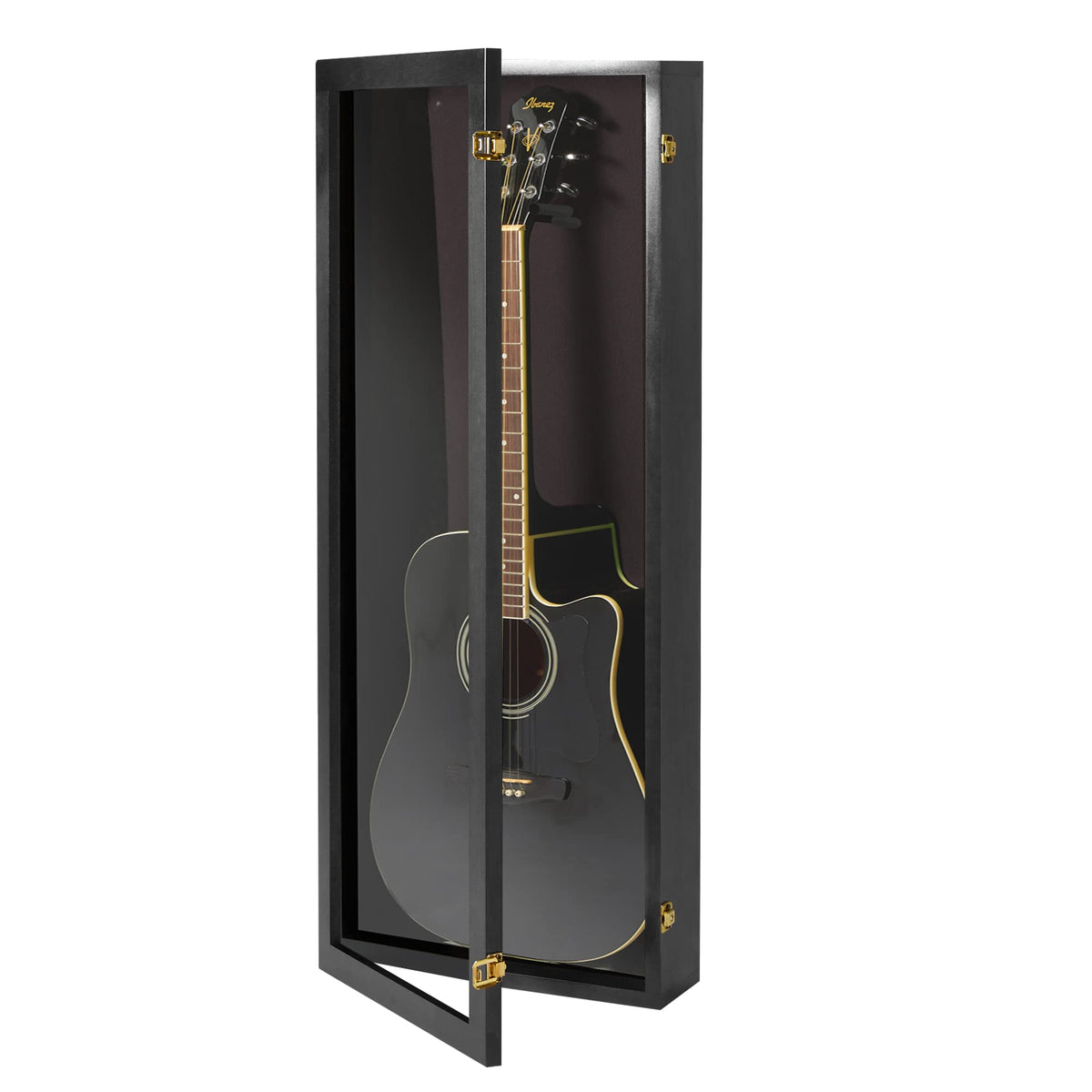 Acoustic Guitar Display Case Wall Mount Black V838