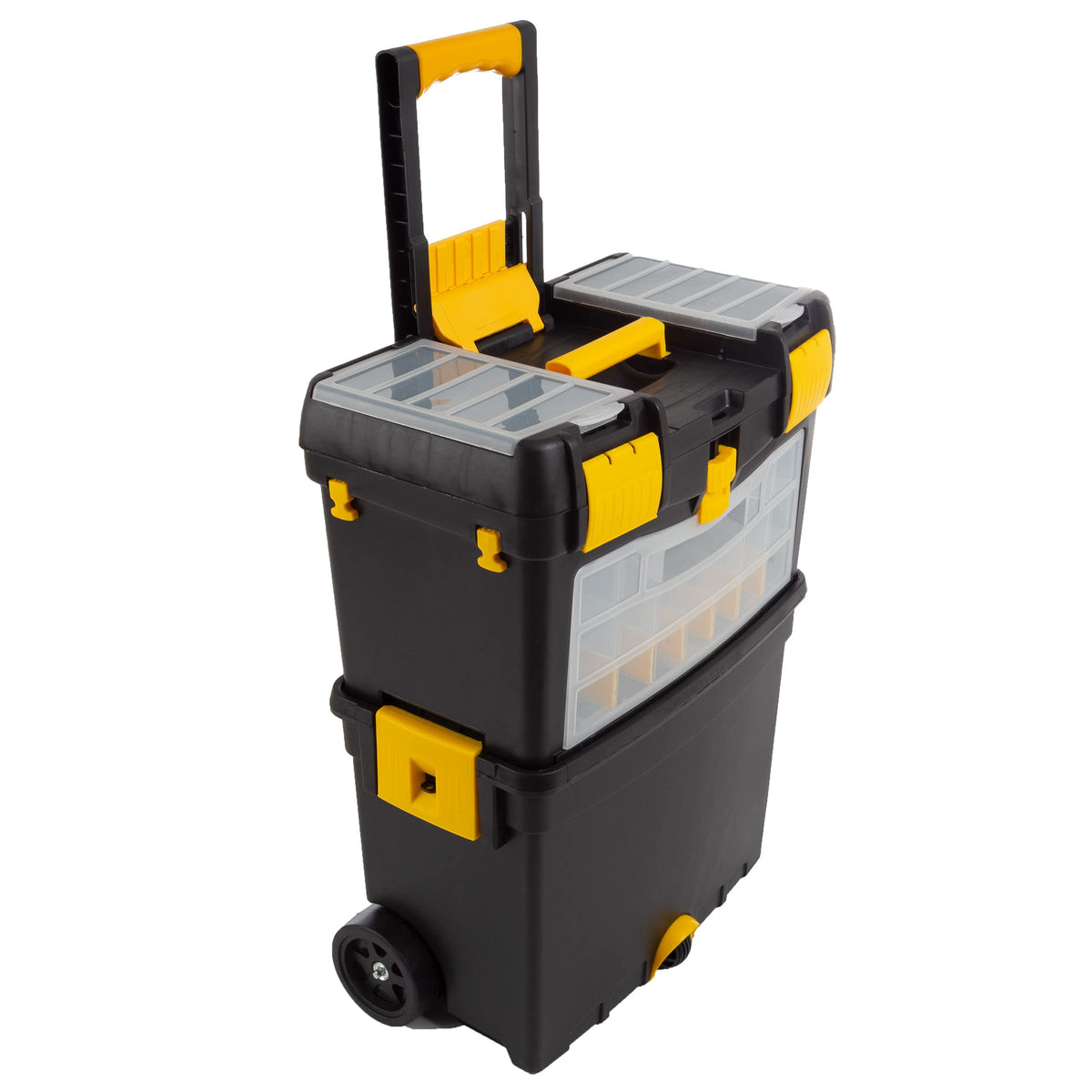 Rolling Tool Box with Wheels, Foldable Handle, and Removable Top I802