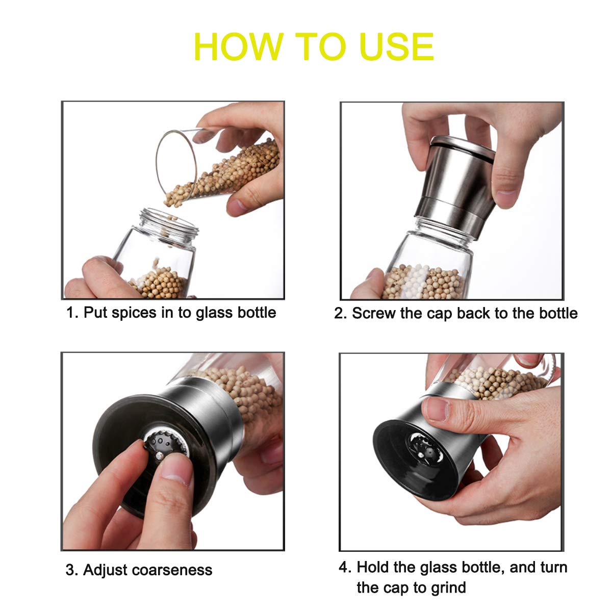 Salt or Pepper Grinder Mill Shaker Adjustable K765515