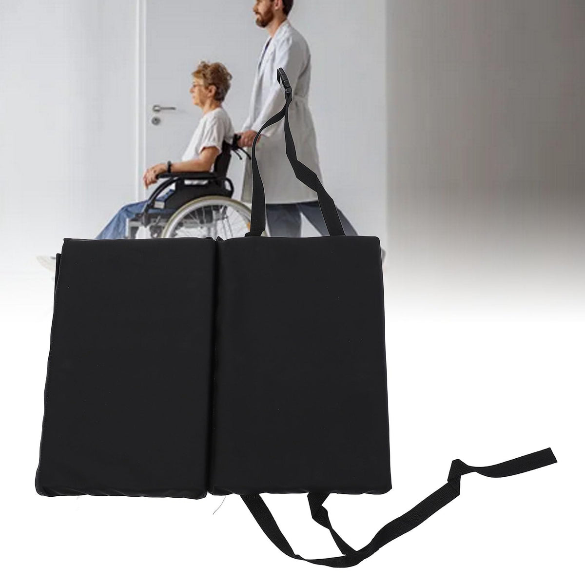 Padded Wheelchair Foot Rest Extender, 16 x 20 x 1in Black L9641