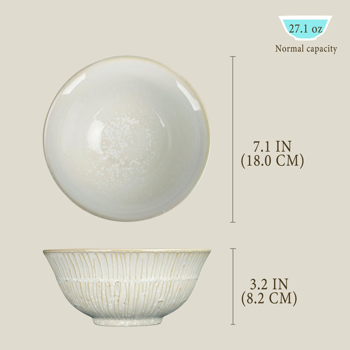 27.1 oz Ceramic Soup Bowls Set of 4 K8595