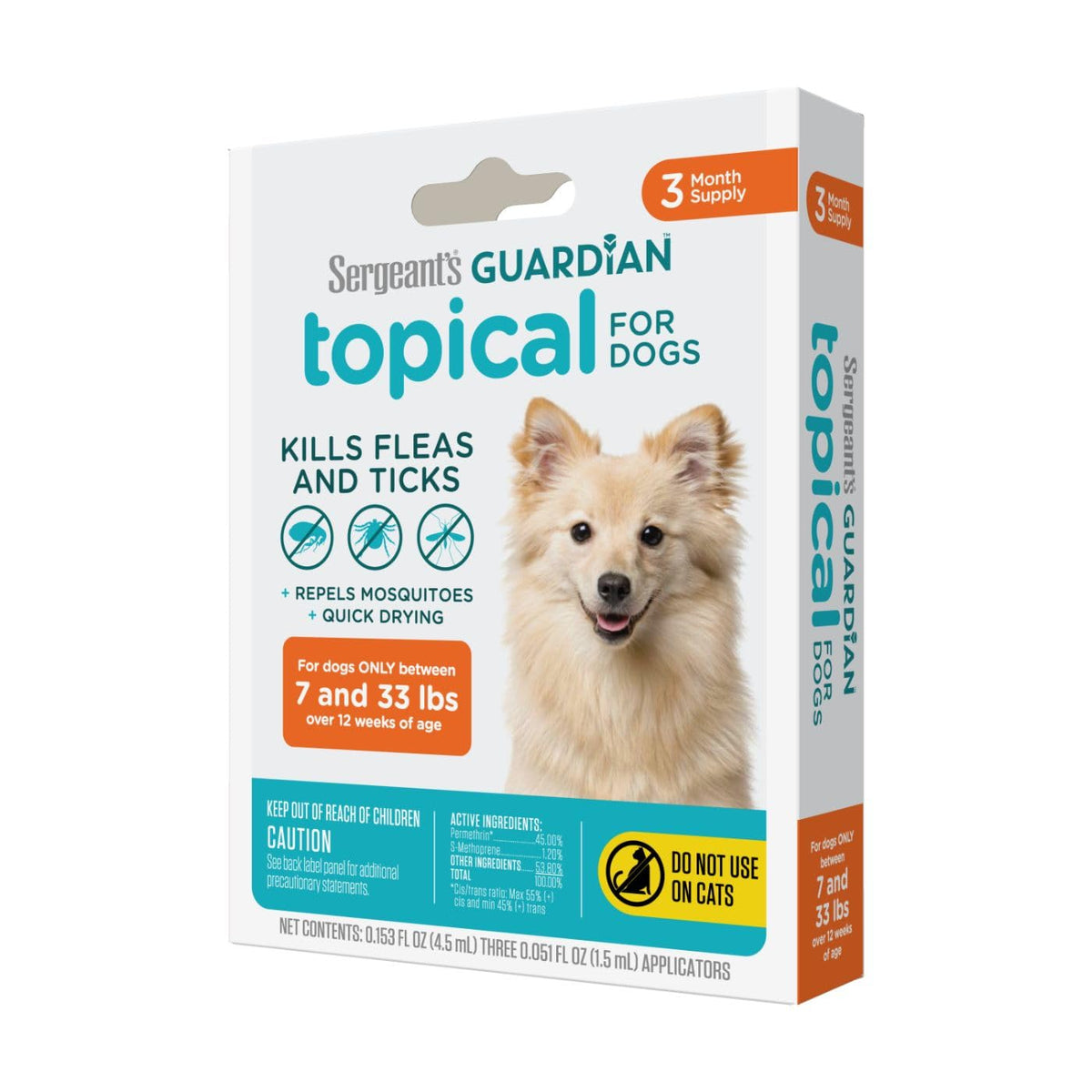 Flea & Tick Topical Dogs 7-33 lbs 3-Month H584
