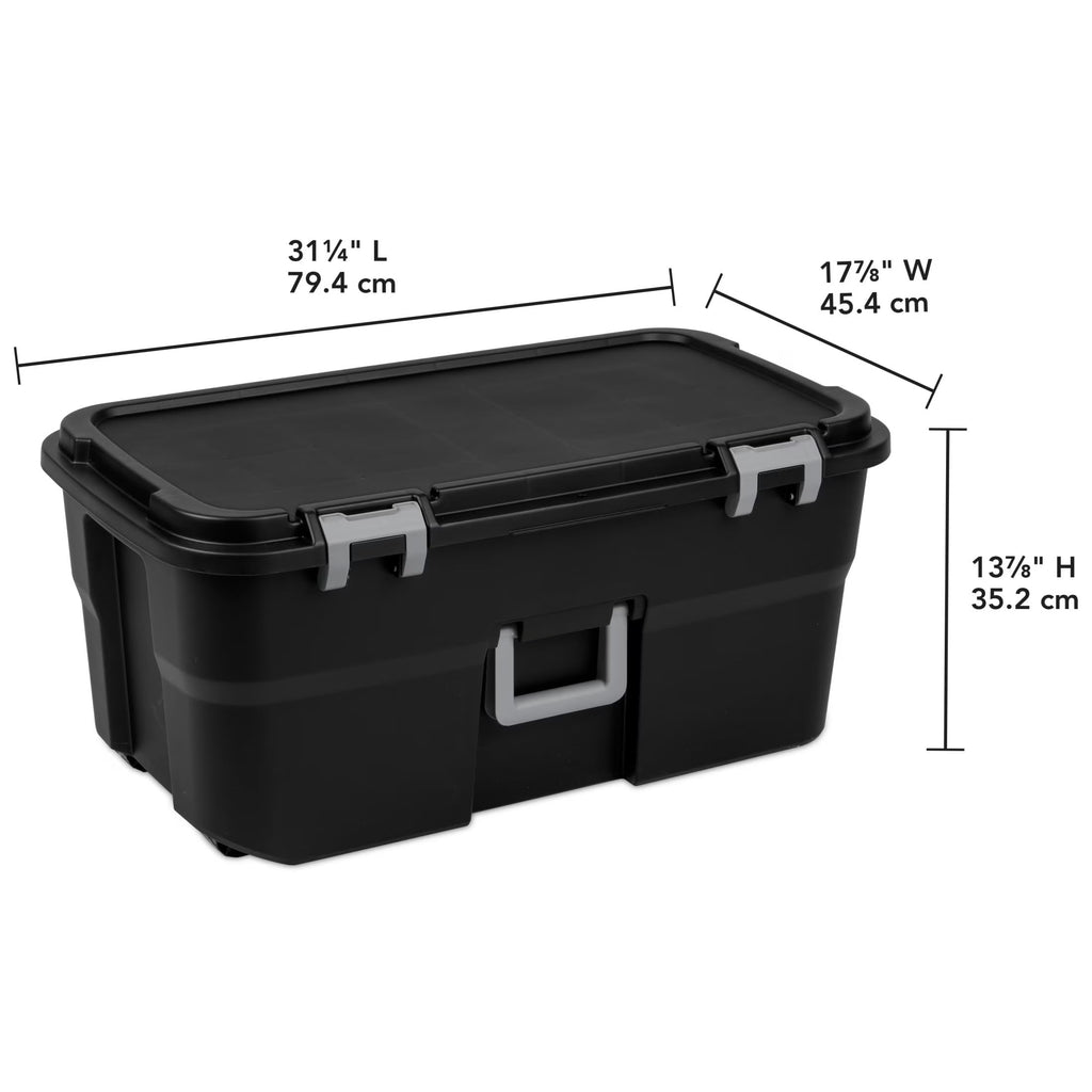 Storage Chest 22 Gal Heavy Duty Lockable Trunk with Wheels F646349