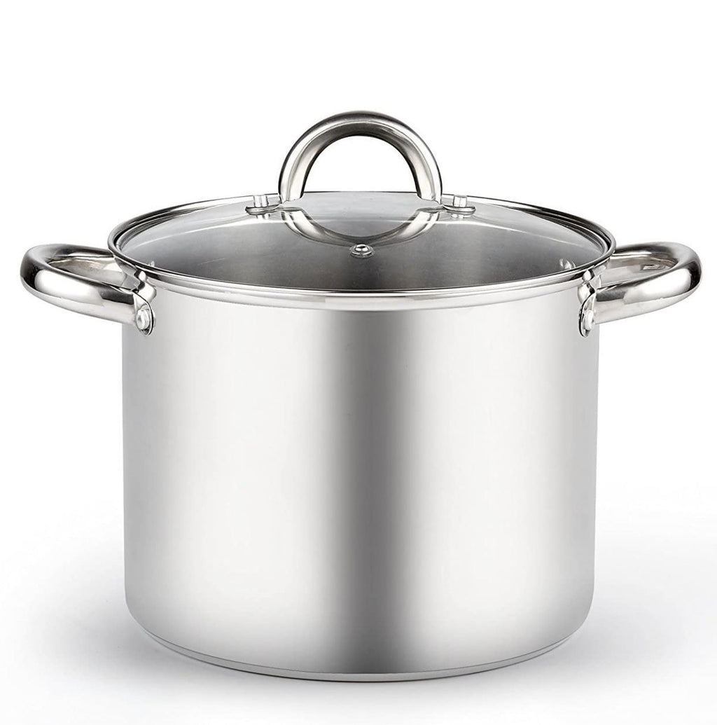 8 Quart Stainless Steel Stock Pot with Lid Q890651