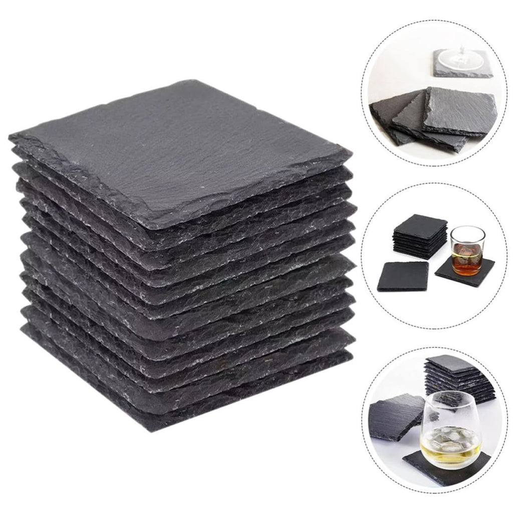 Natural Stone Coasters 12pcs with Non Slip Bottom M496150