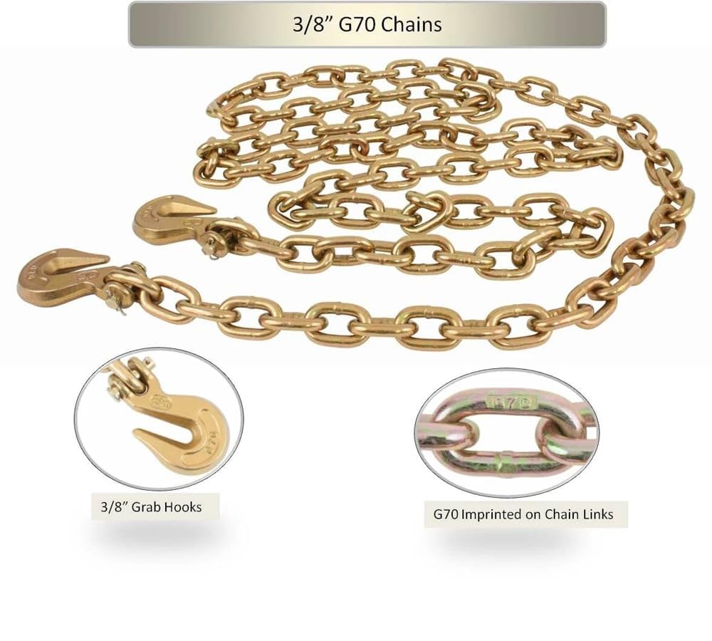 3/8 Inch x 20 FT Grade 70 Binder Chain 2 Pack V330192