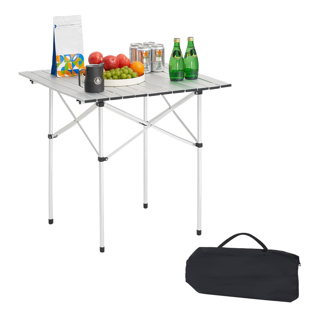 Folding Camping Table 28 inch Silver E2361